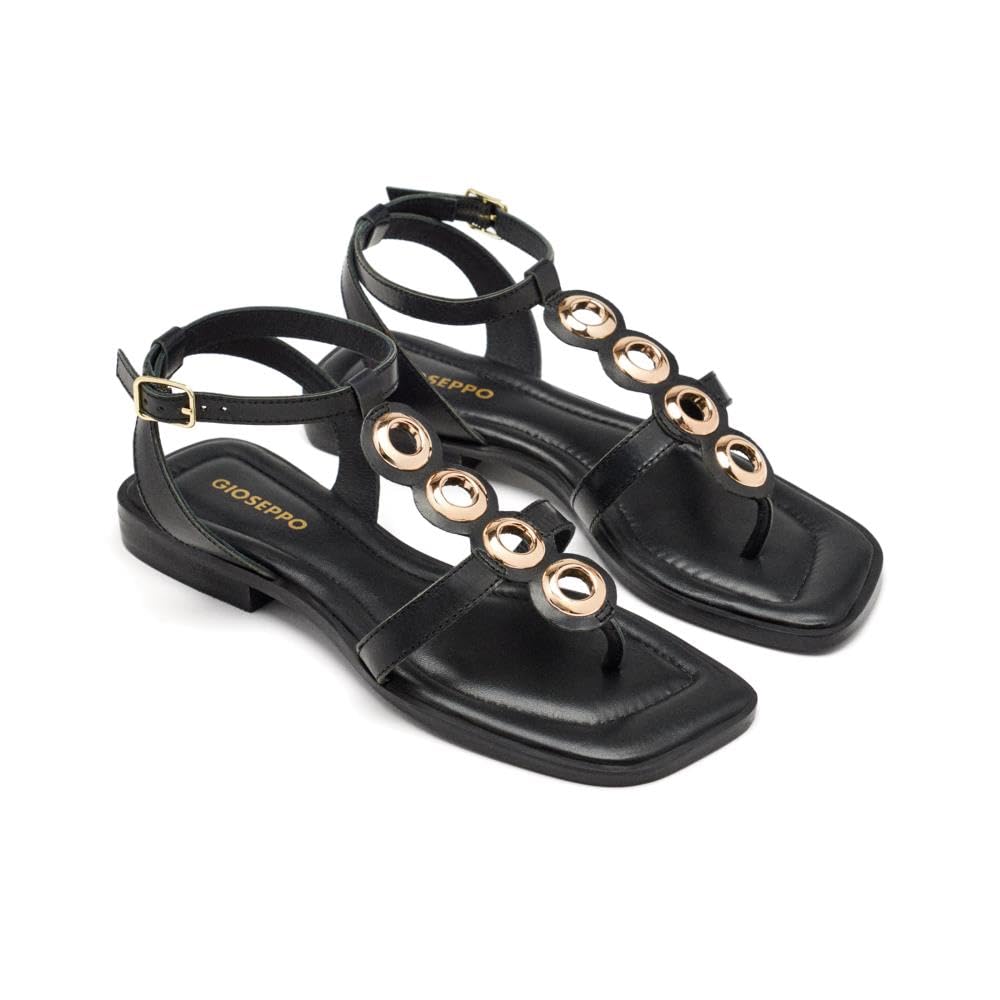 GIOSEPPO Epping Women's Flat Sandals, Black, 6 UK