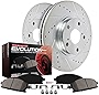 Power Stop K6496 Front Z23 Carbon Fiber Brake Pads with Drilled & Slotted Brake Rotors Kit