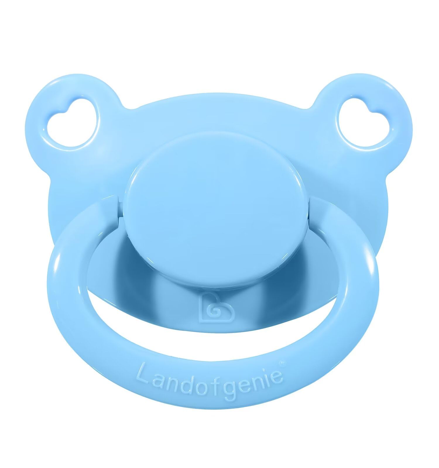 Landofgenie Adult Pacifier - Large Suction Shield for Comfort and Security, Bear-Shaped, Blue
