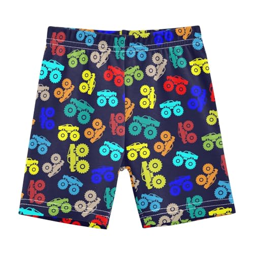 JHKKU Girls Colorful Monster Truck Shorts Cotton Cartwheel Bike Kids Biker Under Dress Dance Short Girl Clothes 5T