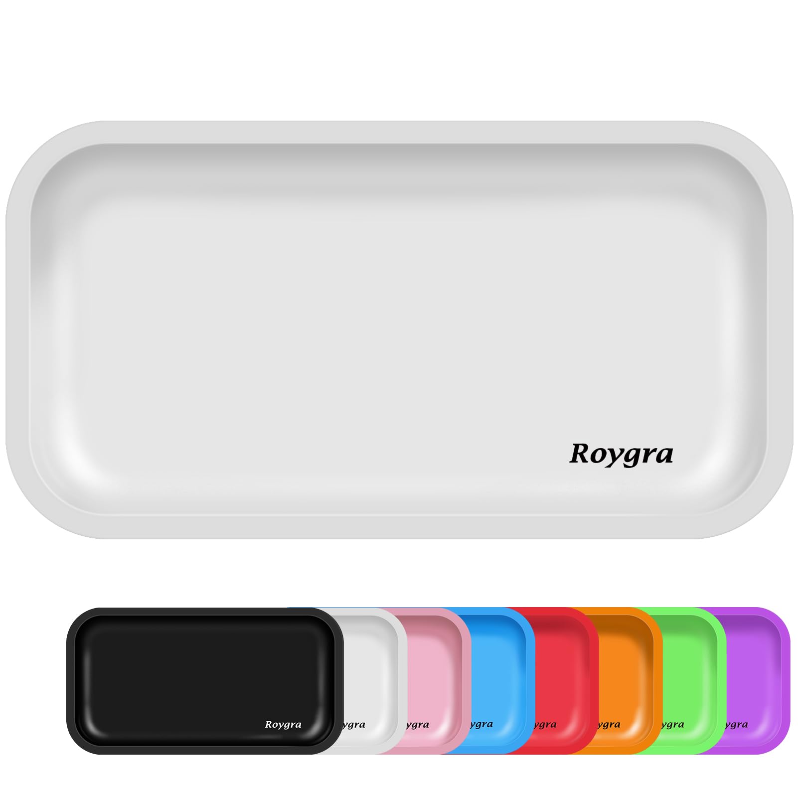 roygra Rolling Tray, Metal Decorative Display Tray, Tabletop Storage Tray