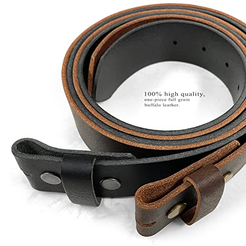 One Piece Full Grain Buffalo/Oil Tanned Leather Belt Strap or Belt, 1-1/2" (38mm) & 1-3/8"(35mm) Wide2