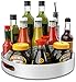 AXTEE Lazy Susan Drehteller 30.5 cm, Drehbares Gewürzregal Organizer für Schrank Speisekammer Küche Arbeitsplatte Kühlschrank Büro, Drehteller Organizer, Stah, weiß