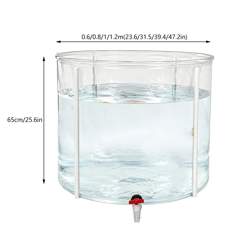 Laghetto Pieghevole Trasparente in PVC per Pesci Koi