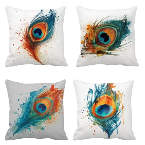 Plumes housse coussin extérieur imperméable 60x60 velours anti-taches pour rénover votre salon