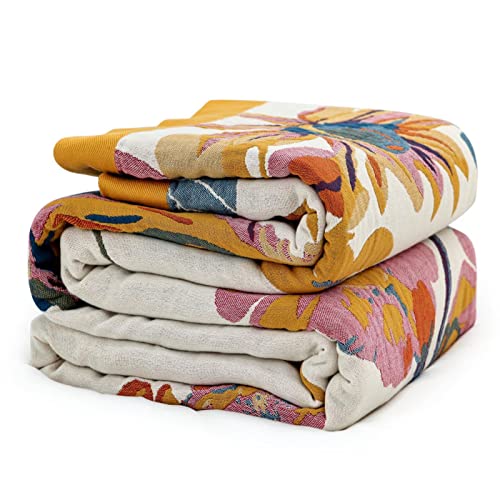 MSGKV Boho Throw Blanket for Couch and Sofa Cotton Cover for Living...