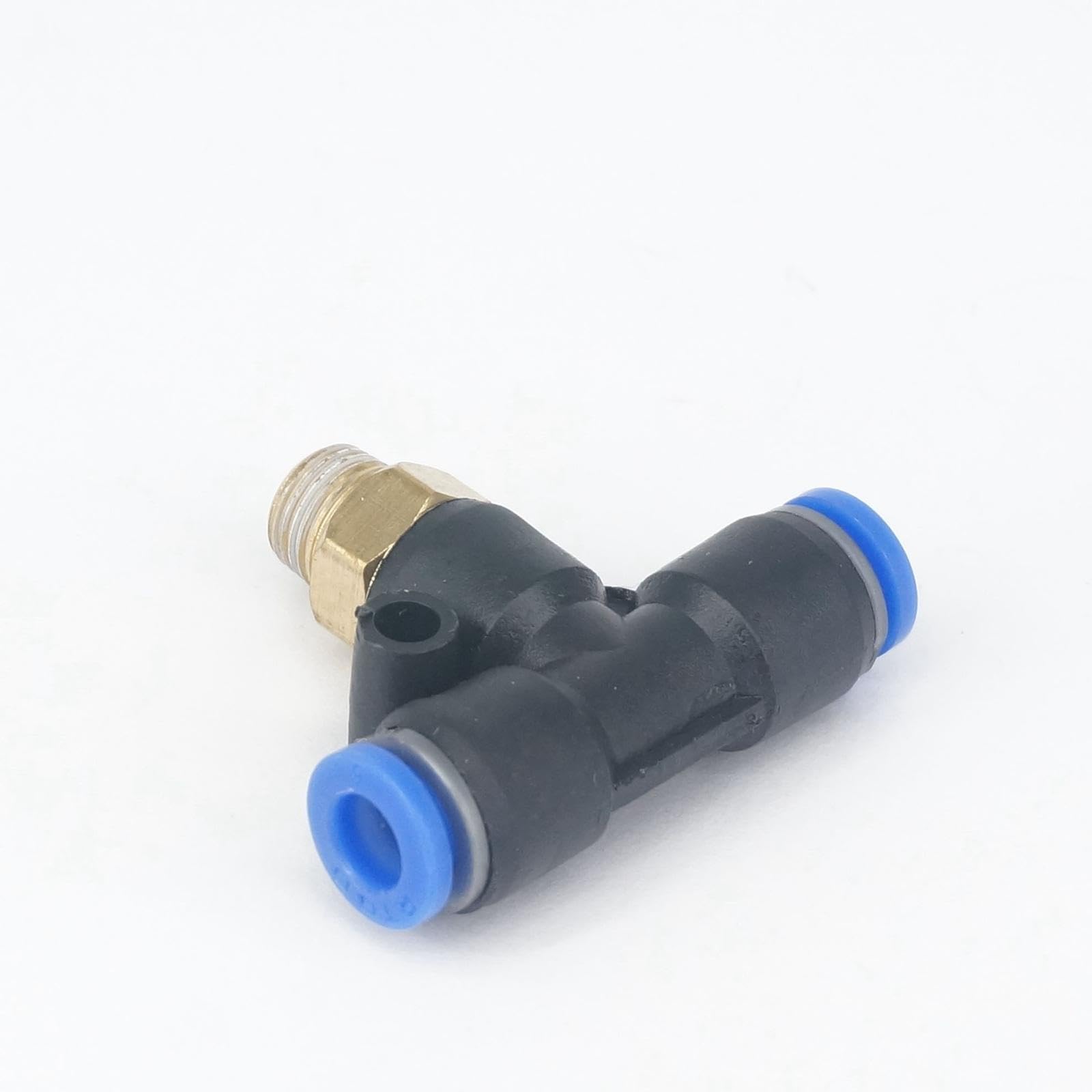 Pneumatische Schnellsteckverbindung, pneumatische Anschlüsse 5 Stück 1/8 Zoll Stecker passend for Rohr-Außendurchmesser 6 mm, pneumatisches T-Stück, 3-Wege-Anschluss, Schnellverschluss, Luftanschluss,