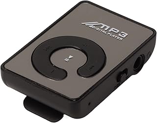 Bewinner Leitor de música portátil MP3, mini leitor de clipe traseiro de MP3 com compartimento para cartão de memória, leitor de MP3 para corrida esportiva, crianças estudantes (preto)