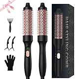 UKLISS Thermobürste 32mm Thermal Brush, Thermo Rundbürste 200℃, 3 in 1 Leichte Hot Brush Geeignet für Anfänger, Doppelspannung für Reise, zum Haarstyling - Kamm, Lockig, Glatt (Klassisches Schwarz)