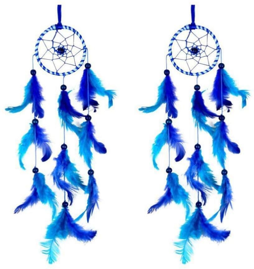 3 INCH Blue Dream Catcher Set of 2 Feather Dream Catcher (16 inch, Blue) BZ_ Blue&SkyBlue-image-23
