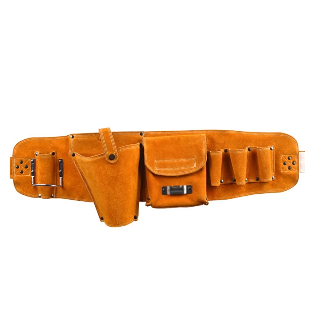 Tool Bag Wear-Resistant Leather Multifunction Electrician Toolkit Hand Tool Storage Hardware Parts Organizer Portable