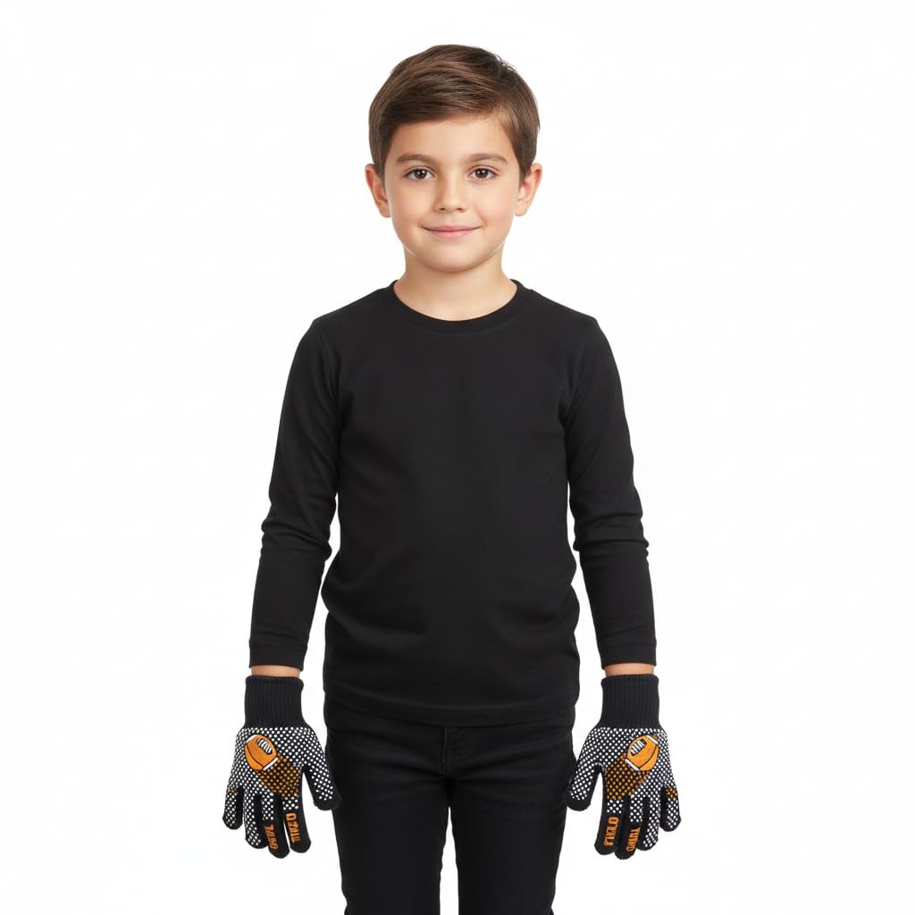 Tomorrow Fashion winter gloves for Kids| Warm Thermal Non-Slip Grip Youth Boys Girls| Outdoor Play Sports Game Day Gear-image-10