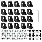 Installation simple : équerre fixation alu est conçu pour les espaces confinés. La clé hexagonale incluse permet un serrage multi-angle, facilitant une fixation sûre même sur les parois latérales ou les coins. Moulé avec précision pour les profilés de la série 20 (largeur de rainure de 6 mm), il s'adapte parfaitement. Après l'installation, il n'y a pas de cliquetis ni de vacillement, ce qui permet d'obtenir un joint à angle droit propre et stable