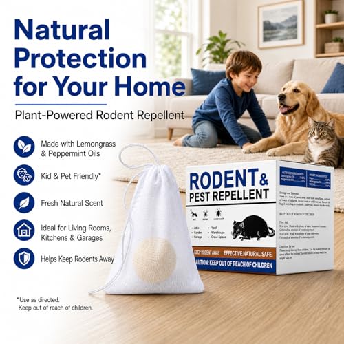 Image of Mouse Repellent Balls 32 Pack, Peppermint Rodent Repellent for Mice and Rats, Natural Mouse Deterrent Indoor Outdoor, Long Lasting Pest Control for Home, Garage, Basement, Attic, Car