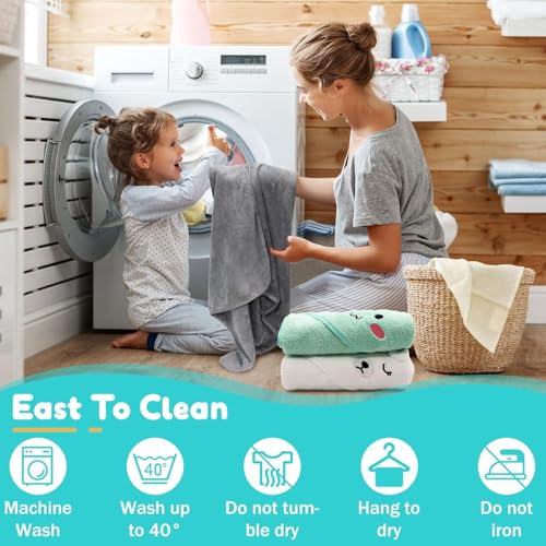 Image of Baby Hooded Towels,31 x 31 in Baby Washcloths, Infant Super Soft Baby Bath Towels with Hood for Toddlers1-3,Highly Absorbent Viscose Hooded Towel for Boys, Girls, Newborn Essentials