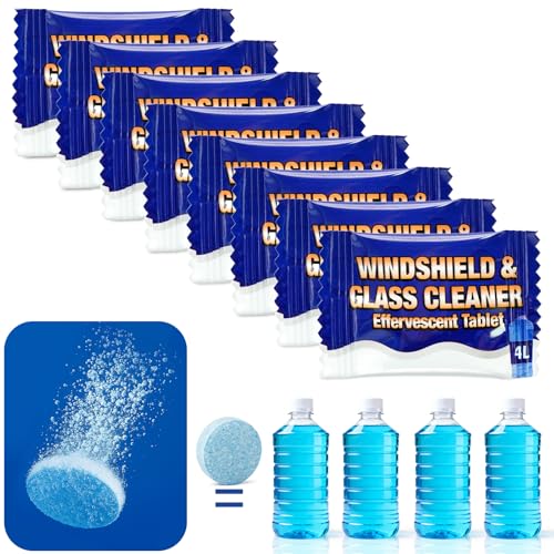 200 Litres Lave Glace Voiture, Pastilles Lave Glace pour Toutes Les Saisons, Lave Glace Concentré A Diluer pour Nettoyage Voiture et Familial (50 Pièces)