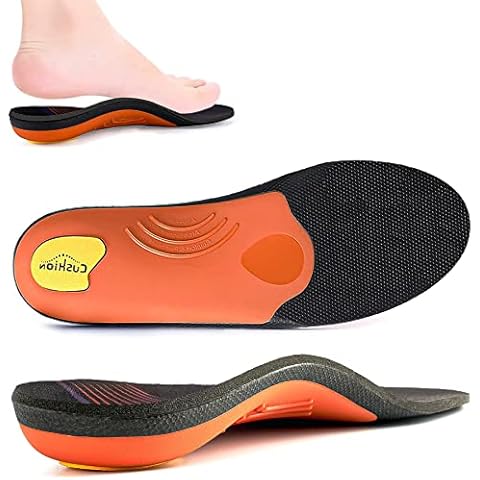 Full Length Metatarsal Arch Support Shock Absorption Orthotic Insole,Insert for Flat Feet,Plantar Fasciitis,Relieve Foot Soreness Unisex,Suitable Athletic,Work Shoes(Size:UK-9,Length:11.02",Black) Cover