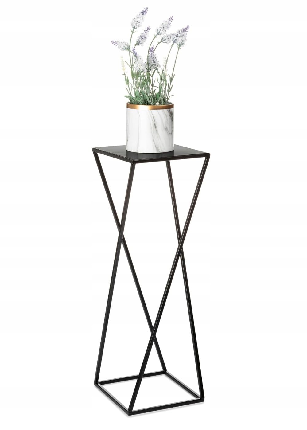 HowHomely Soporte para flores de metal de 70 cm – Soporte alto para plantas – Soporte para macetas – Soporte para macetas de metal para plantas de interior negro