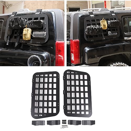 PIUGILH Rear Window Storage Molle Panel Kit for Hummer H3 2005-2009, Rear Window Panel Rack Protective Decoration, 2Pcs