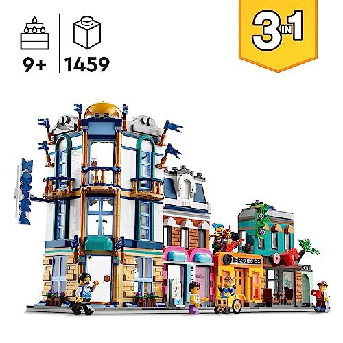 Image of LEGO Creator Main Street 31141 Building Toy Set; A Toy City, Art Deco Building and Market Street for Ages 9+