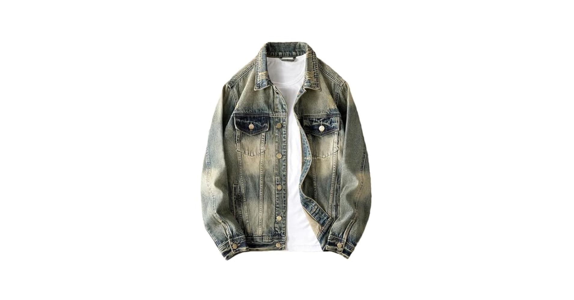 Autumn Vintage Denim Jacket Men Hip-Hop Fashion Washed Denim