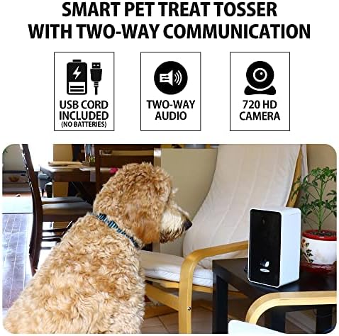 Lentek Automatic Pet Treats Feeder — top-down angle highlighting key features