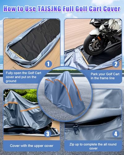 TAJSJNG Full Enclosed Golf Cart Cover