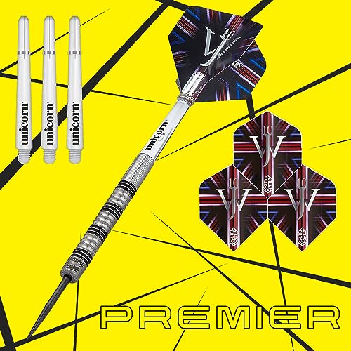 Unicorn Steel Tip Professional Darts Set, Silver/Yellow, 21 g - Image 2