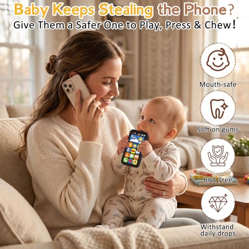 Image of Baby Teething Toys Silicone Baby Phone Teether Over 3 Months