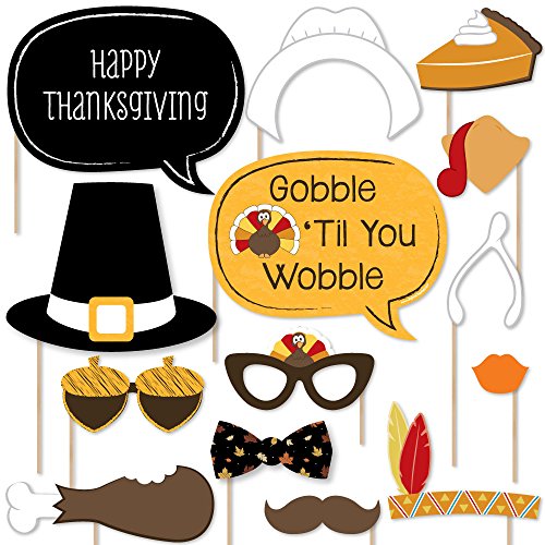 Big Dot of Happiness Give Thanks - Thanksgiving Party Photo Booth Props Kit - 20 Count - //coolthings.us
