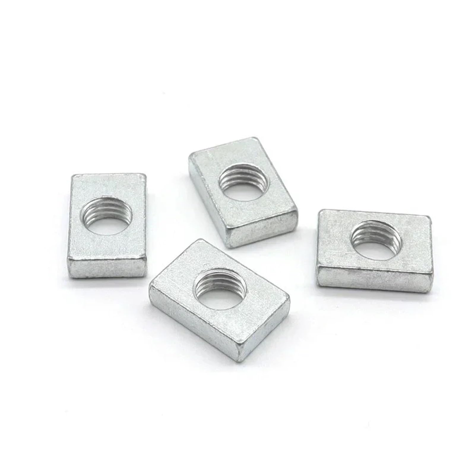 Tuercas rectangulares de acero al carbono galvanizadas | M3/M4/M5/M6/M8, 10/50 piezas, for perfil de aluminio Accesorio: Montaje(50pcs,M6-11x8x4mm)