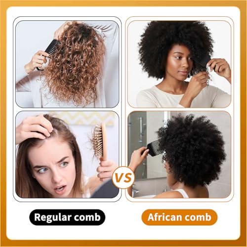 2 Peines Afro Pick de Plástico para Cabello Rizado miniatura 3