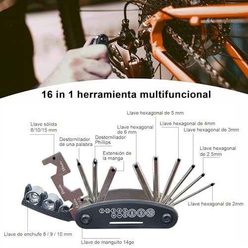 Recopilación y reviews de Kit herramientas bicicletas pinzas llaves dados Top diez. 11 Imagen adicional
