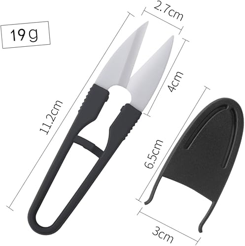 Miniatura 4 de EXCEART 1 unid hilo recortador u tijeras de coser pequeñas tijeras de pesca nariz pelo tijeras de cerámica hilo cortador suministros en forma de U