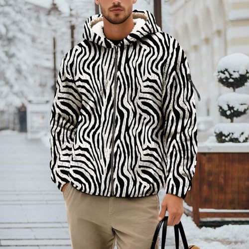 Mens Animal Print Hoodie Casual Fashion Fall Sweatshirt Plus Size Soft Long Sleeve Full Zip Hooded Tops with Pocket4