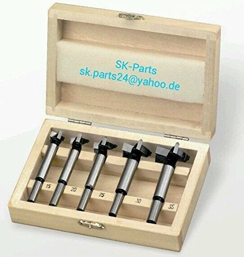 Set di 5 punte per trapano Forstner, HM HW, 15-35 mm