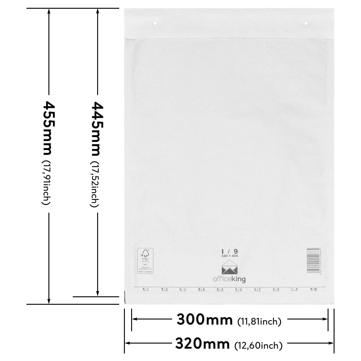 verpacking 400 Buste imbottite bianche 32 x 45,5 cm I9 - Buste pluriball, Buste con bolle