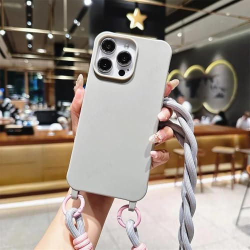 Coque iPhone 12 Pro antichoc avec cordon gris pour éviter les chutes