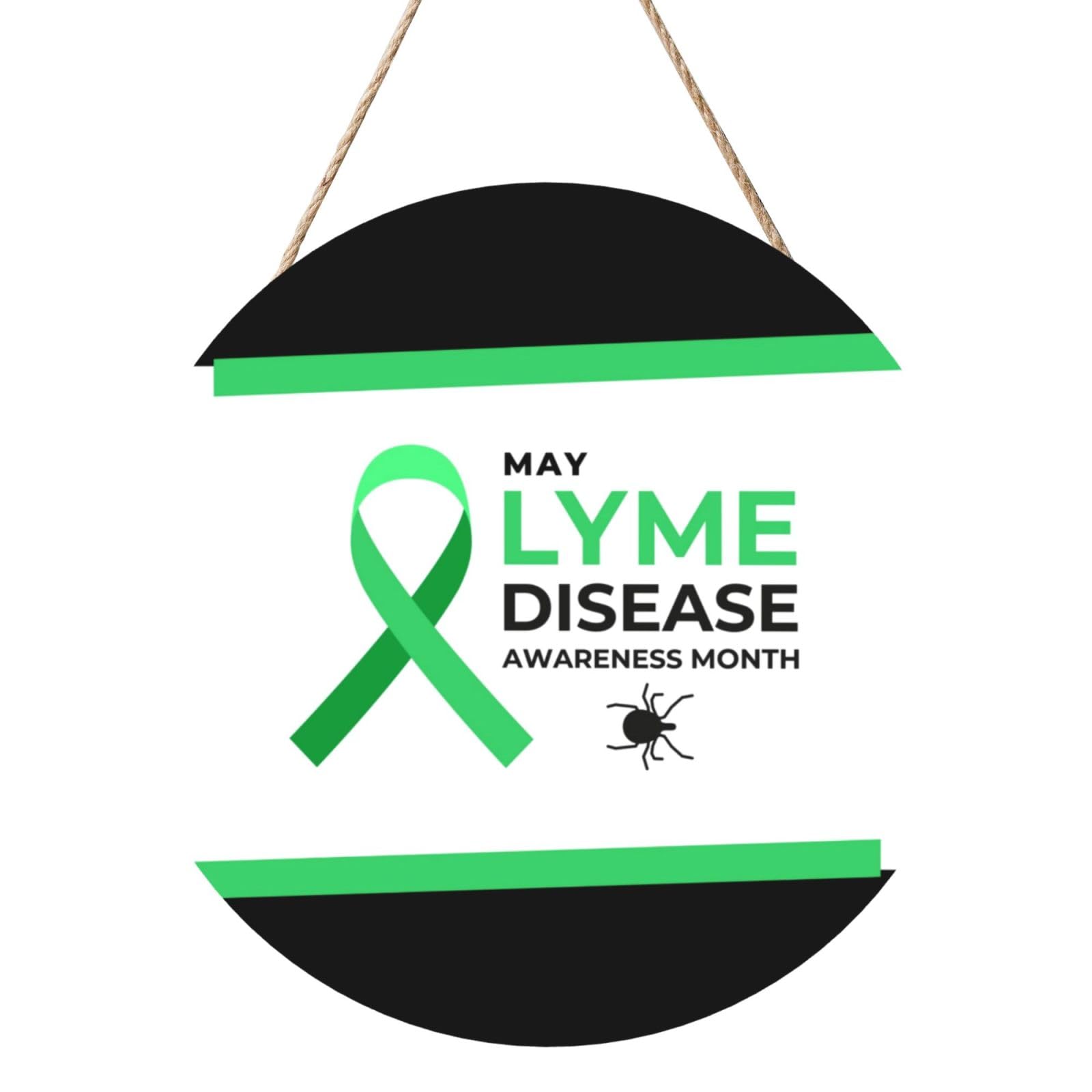 Lyme Disease Awareness Door Signs Plaques Wood Welcome Sign For Front Door Wall Hanging For Home Farmhouse Office Classroom Party Decoration