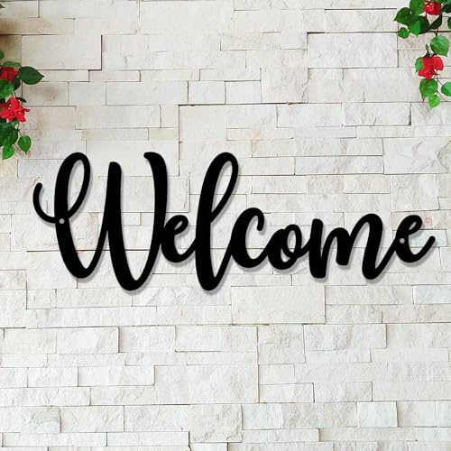 CatTerranM Metal Welcome Letters Sign, Modern Metal...
