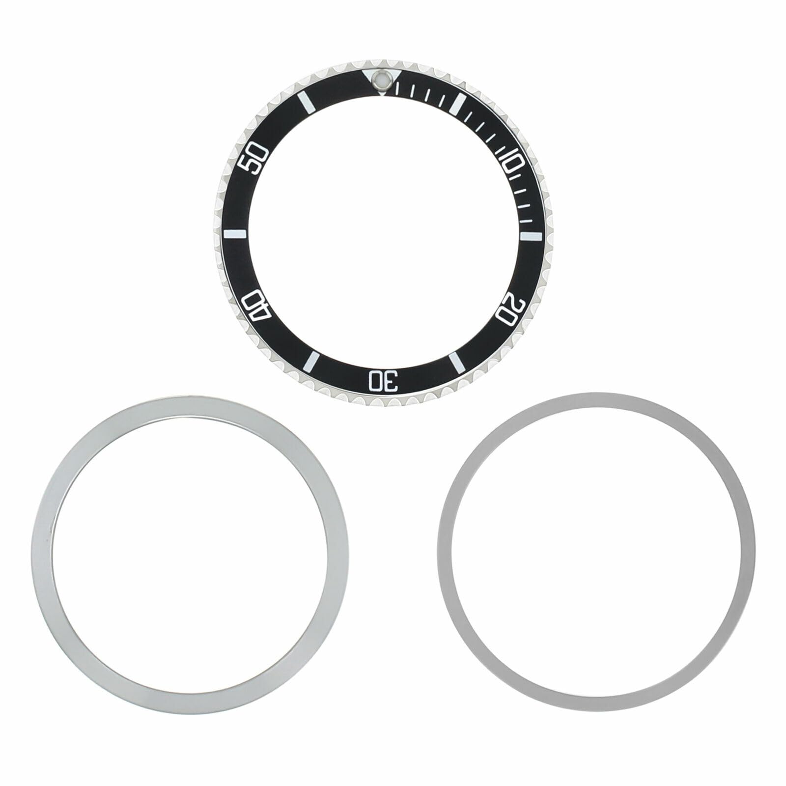 Ewatchparts Retaining Ring & Bezel & Insert Compatible With Rolex Submariner 5513, 5512, 1680 Black