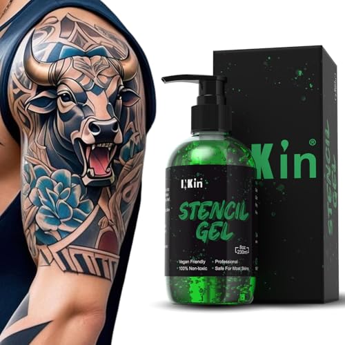 INKin Stencil Tattoo Transfer Gel 230ml, Gel de Transferencia de Plantilla de Tatuaje Profesional Aftercare Tattoo Accessories Supplies, Tattoo Gel para Principiantes y Artistas