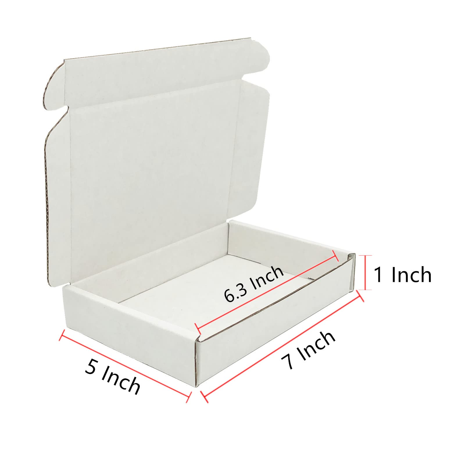 Scatole Spedizione Bianche Ondulate 12x3.5x3 Pollici Scatole Di Imballaggio 50 Pezzi - Dimensioni 12x3,5x3 Pollici, Bianche, Ondulate Scatole Piccole Bianche - Foto 4