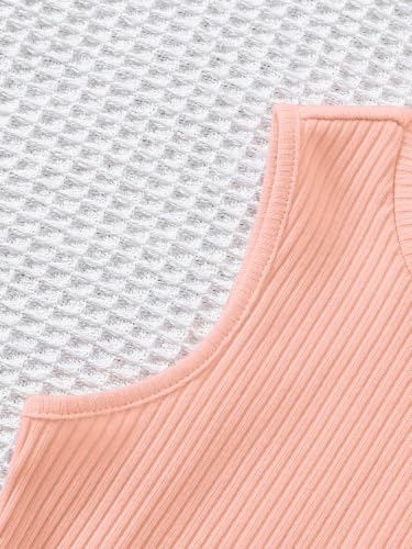 Image of OYOANGLE Toddler Girl's 4 Pack Ribbed Knit Crop Tank Tops Set One Shoulder Summer Camisole
