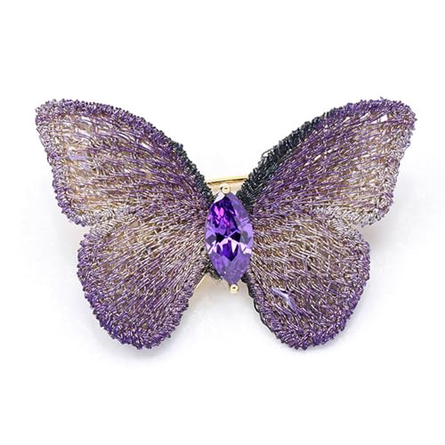 Image of Elegant Butterfly Wedding Brooch for Women Fashion Cubic Zirconia Corsage Unique Embroidery Party Elegant Insect Butterfly Lapel Pin for Suit Coat Jacket Sweater Accessories Gift Xmas Birthday