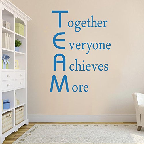 Together Everyone Achieves More Inspirational Wall Decal Vinyl Motivational Quote Words Wall Graphic Wall Mural Home Art Decoration Black
