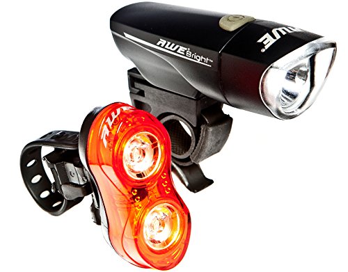 AWE® AWEBrightTM 3 x LED's Sets d'éclairage Avant et arrière de Bicyclette 140 Lumens - Image 3