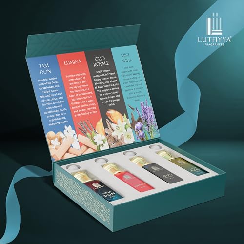 Image of Non-Alcoholic Roll-On Attar Liquid For unisex (8 ML* 4) | Long Lasting | Set of 4 Pieces [ Tam Don | Lumina | Oud Royale | Mist Aura ](TIMELESS TREASURE)