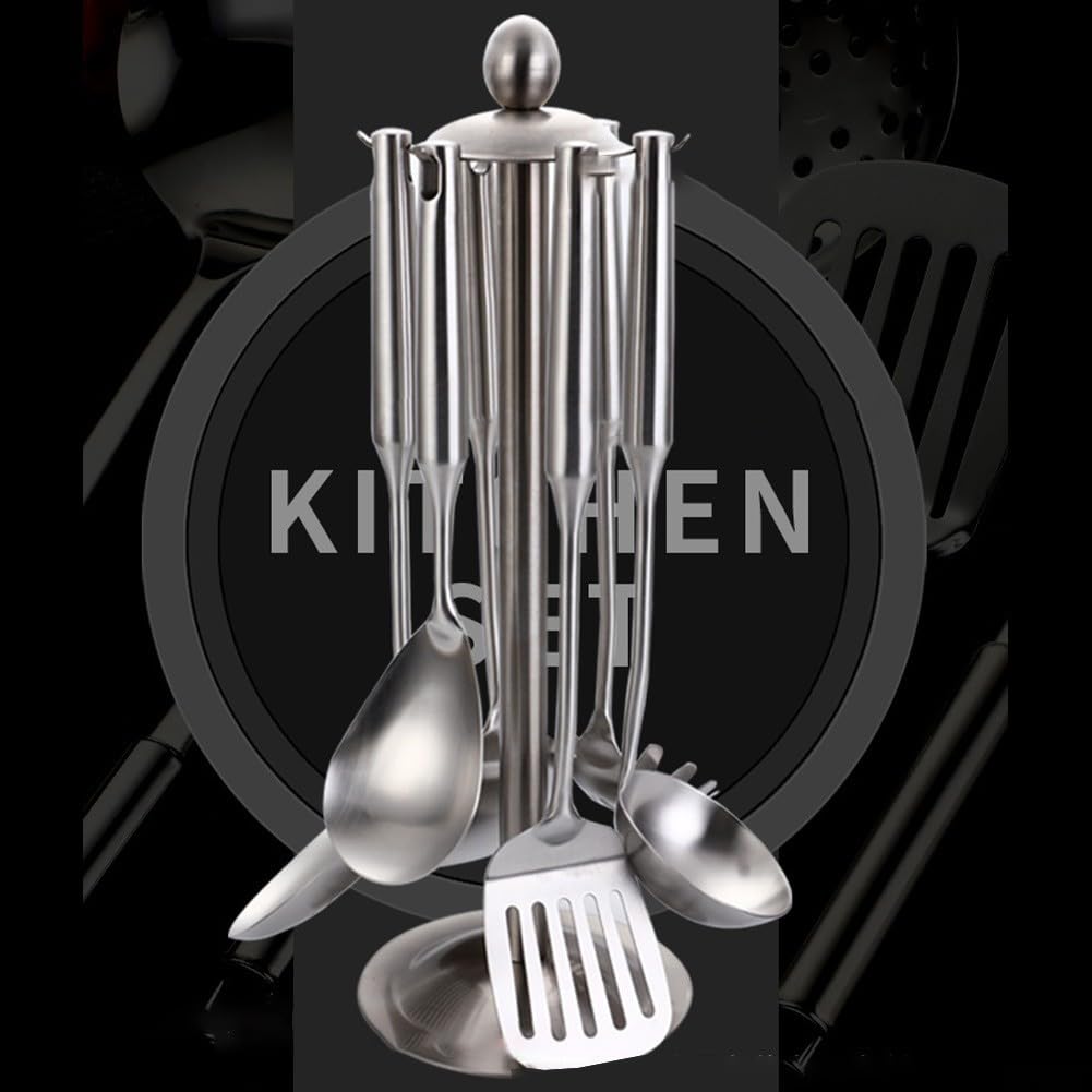 Set Di 2 Spatole In Acciaio Inox 304 Con Manico In Legno Di Pera: Spatola Per Wok E Mestolo, Resistenti Al Calore, Lavabili In Lavastoviglie - 2