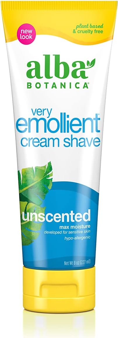 Alba Botanica Very Emollient Cream Shave, Unscented, 8 Oz